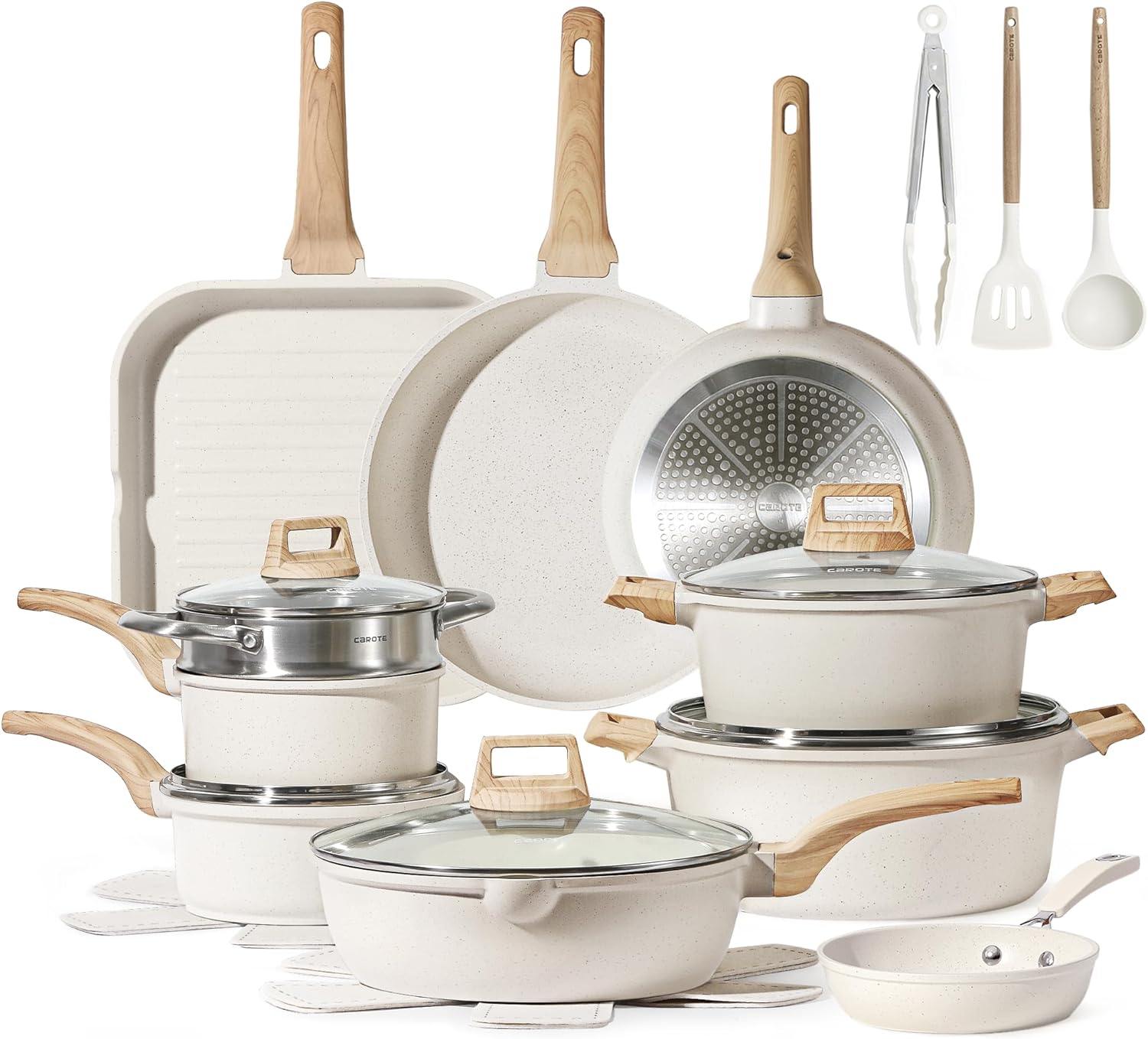 CAROTE 22pcs Pots and Pans Set Nonstick