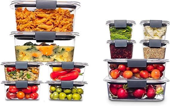 Rubbermaid Brilliance BPA Free Food Storage Containers with Lids, Airtight